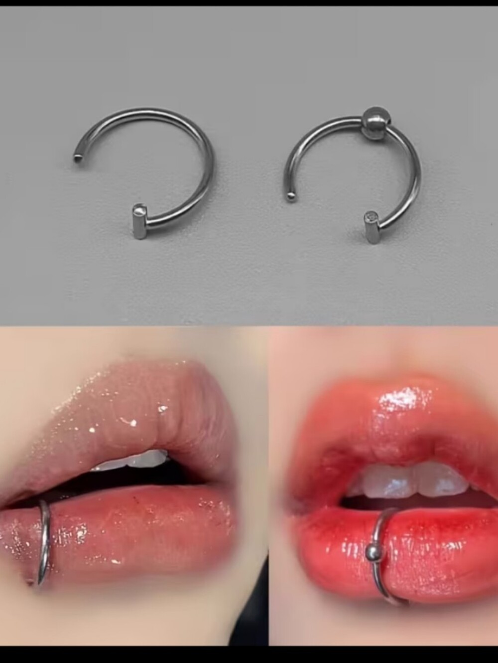2 Fake Lip Rings